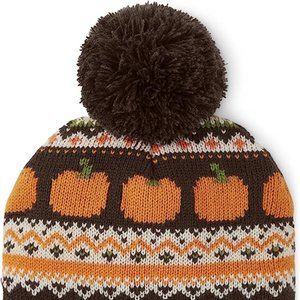 Gymboree Fall Perfect Pumpkin Size 4-7 Sweater Hat Brown NWT
